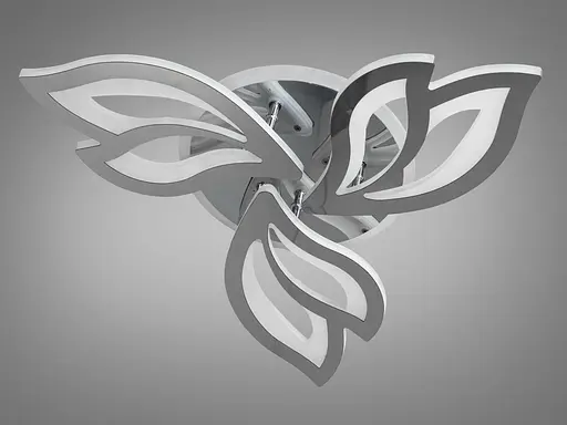 Современная LED люстра с пультом, димером и подсветкой, 55W, хром - фото 4