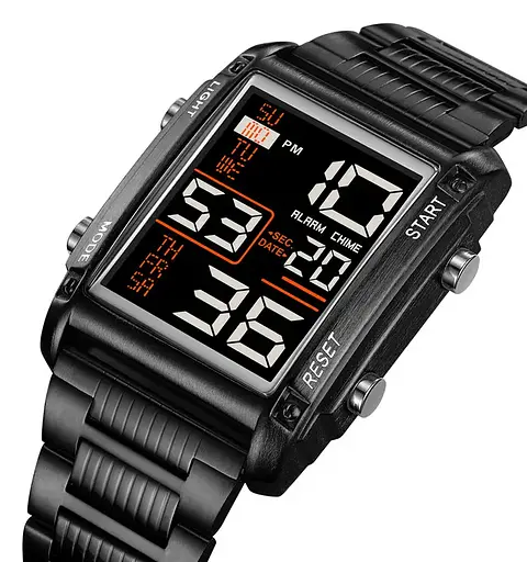 Мужские наручные часы Skmei 2206 (Черные с черным циферблатом) - фото 2