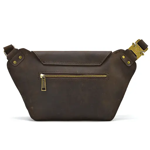 Кожаная мужская сумка на пояс TARWA 14х29х5 см sum0025975 - фото 10