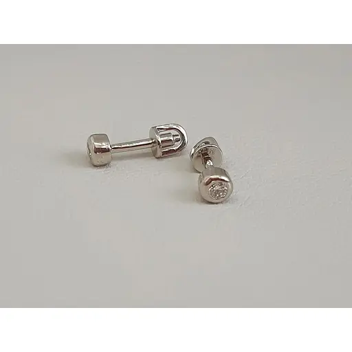 Золотые серьги-пуссеты с бриллиантами. 202287Б - фото 2