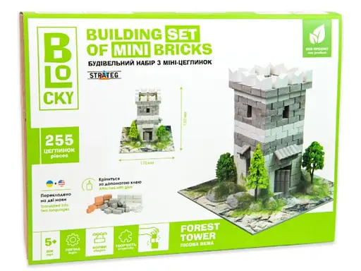 Строительный набор из мини-кирпичиков Strateg Лесная Башня (31019) 255 дет.