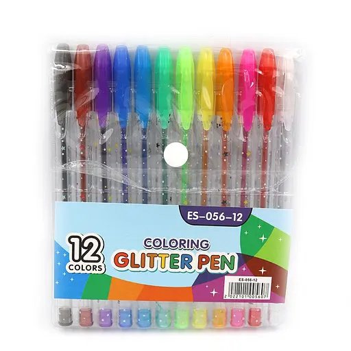 Набор гелевых ручек Glitter Pen, 12 шт., PVC