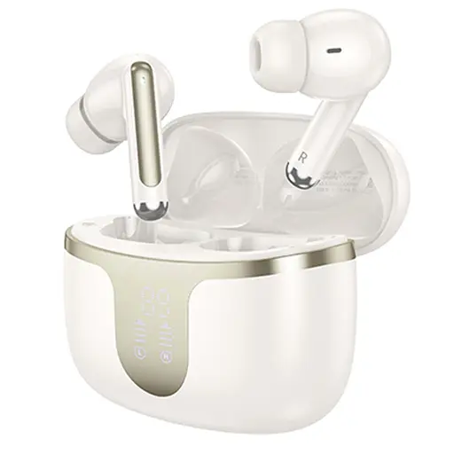 Навушники бездротові Hoco TWS EQ10 вакуумні білий - фото 2