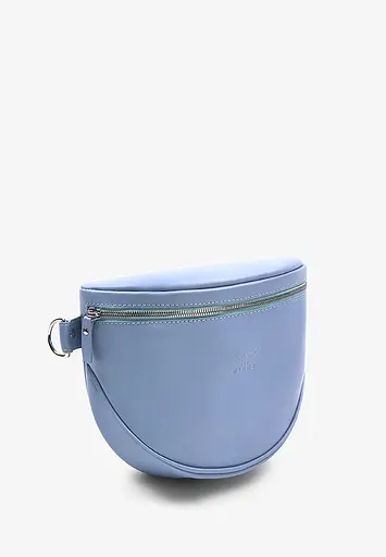 Шкіряна сумка поясна-кроссбоді Vacation блакитний краст - фото 3