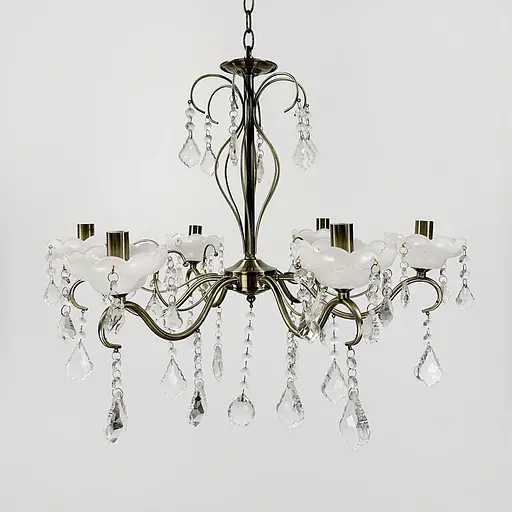 Класична люстра-підсвічник на 6 ламп у сатиновому корпусі Ø 60 см | Арт. 6028/6 | Line F - фото 1