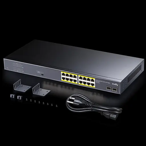 Коммутатор Cudy GS1020PS2 16-Port Gigabit PoE+ Switch with 2 Gigabit SFP ports 200W - фото 4