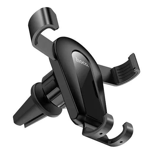 Держатель-холдер автомобильный Hoco CA92 Gold shield air outlet gravity holder черно-серебристый - фото 6