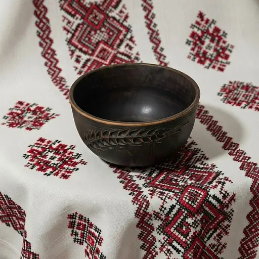 Салатник з червоної глини 700мл Колосок молочена кераміка Український глиняний посуд - фото 5