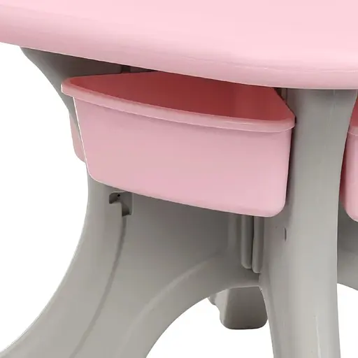 Детский столик с двумя стульями Bambi NEW TABLE-8 серо-розовый - фото 4