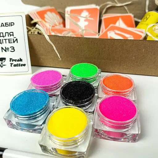 Набір для біо-тату Для дітей #3 - неон set-kids-3-neon - фото 2