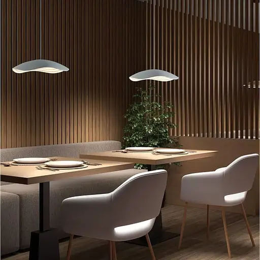 Подвесной светильник-цветок в серо-белом корпусе Ø 40х10 см | Line F | Ст. SGA31-280 Grey+White - фото 1