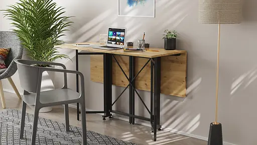 Стіл-книга трансформер Спайдер Ferrum-decor 750x1150x880 Чорний метал ДСП Дуб Артізан 16 мм (FRD-105093) - фото 10