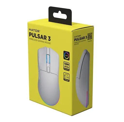 Игровая мышь HATOR HTM-631 Pulsar3 Wireless ESports Gaming 12000DPI 35G White - фото 9