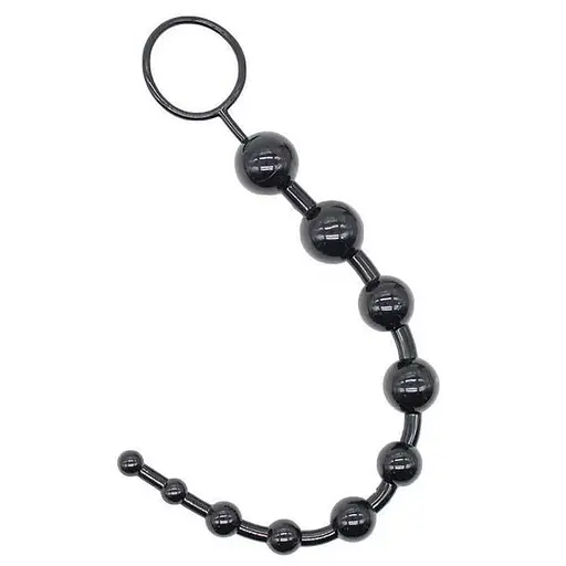 Силіконове анальне намисто фігурне 31 см 2,6 см чорне - фото 1