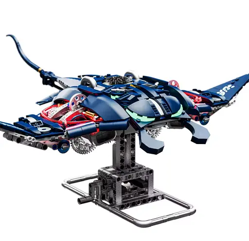 Конструктор скат MJI механічний двосторонній  риба  живий світ  966 деталей - фото 1