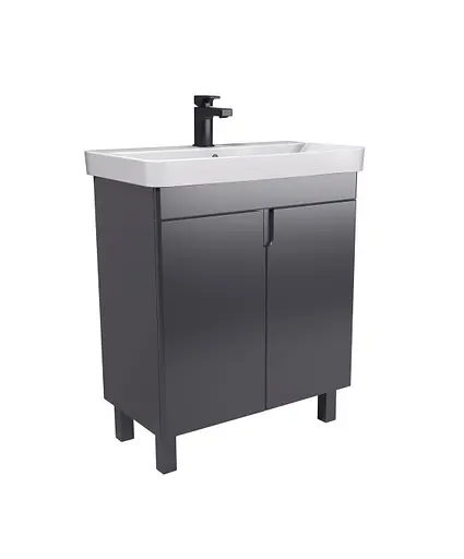 Тумба Мойдодир Simple Graphite 70-U з умивальником River 70 графітова універсальна Графіт - фото 5