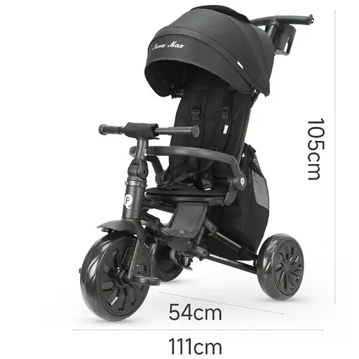 Велосипед трехколесный детский Qplay Nova Max складной Black (S703NovaMaxBlack) - фото 8