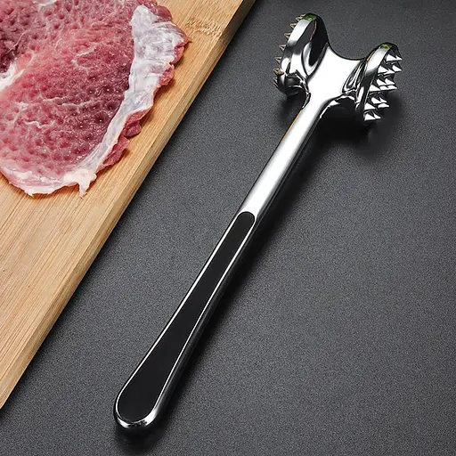 Молоток металевий двосторонній для відбивання м'яса з антиковзною ручкою 22 см, Kitchen Master 86816 - фото 2