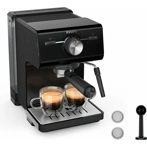 Кофеварка рожковая KrupsAuthentic C50 2 л молотая черная - фото 2