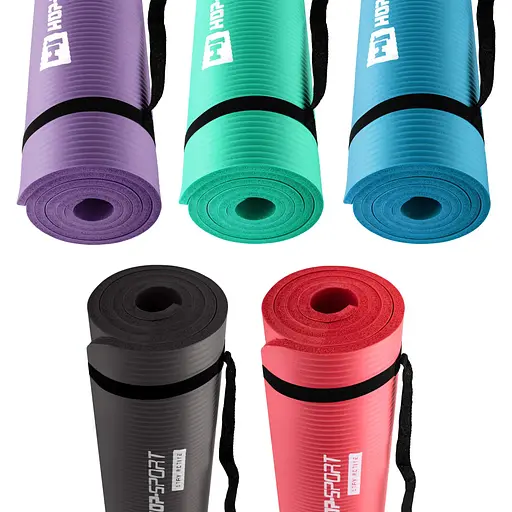 Мат для фитнеса и йоги Hop-Sport HS-N010GM 1см бирюзовый - фото 6