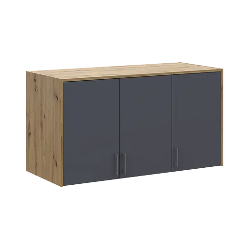 Антресоль висока Doros Ронді Дуб Артізан/Графіт 3 ДСП 121х52х65 (41516182) - фото 4