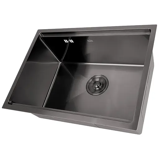 Кухонная мойка черная под столешницу с PVD покрытием многофункциональная Nett NB-5742, Черный - фото 2