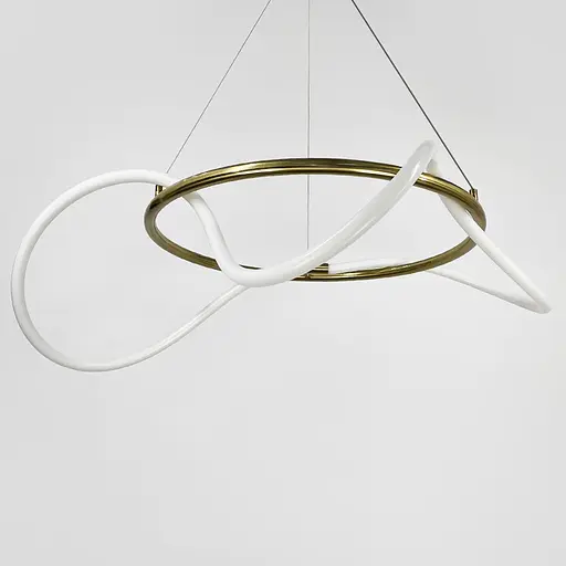 Кольцевая латунная люстра с гибкой LED лентой Ø85 см (кольцо 60 см) | Ст. Y 410-600 AB | Line F - фото 7