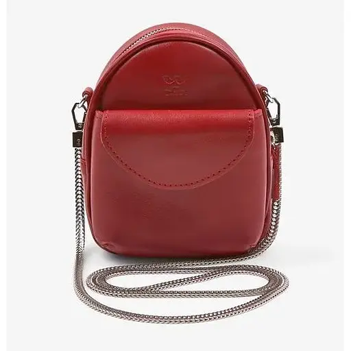 Кожаная женская мини-сумка Kroha красная - фото 1