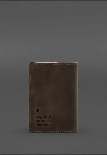 Кожаная обложка для военного билета офицера запаса 8.2 темно-коричневый Crazy Horse - фото 6