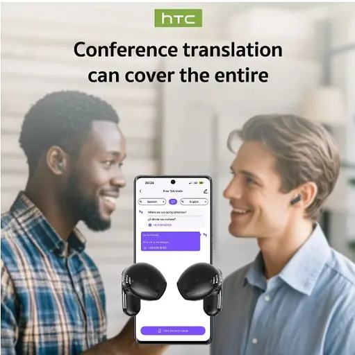 Бездротові навушники HTC NE20 AI Bluetooth сенсорне керування – зарядний кейс, чорні  - фото 6