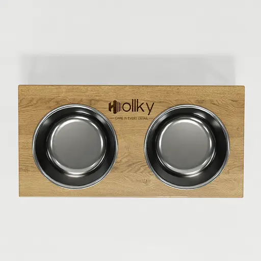 Hollky Base M — миски на підставці для середніх собак та великих котів (2 × 0,95 л) - фото 3