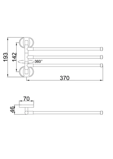 Тримач для рушника поворотний потрійний Frap F1913 1/40 Хром - фото 2