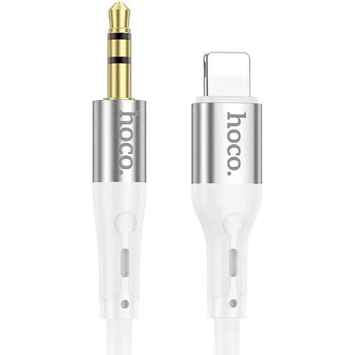 Кабель AUX Hoco UPA22 Silicone 3.5 мм на Lightning 1 м з алюмінієвими коннекторами