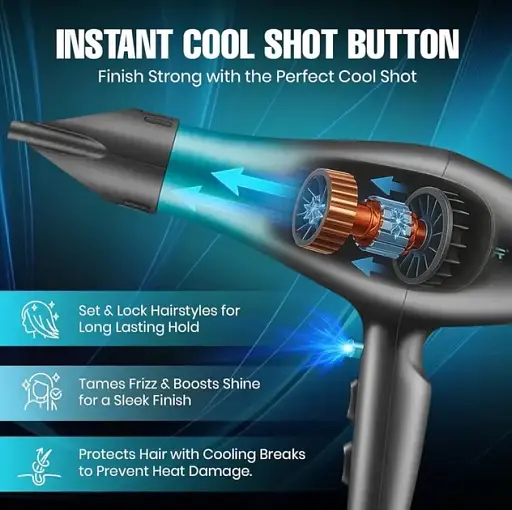 Профессиональный мощный фен для волос Isitmatik VGR V-455 с холодным и горячим воздухом 2400 Вт - фото 7