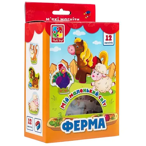 Набір магнітів Vladi Toys Мій маленький світ на магнітах Ферма VT3106-09 (укр)