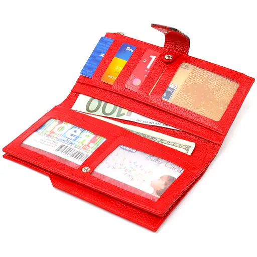 Кожаный женский кошелек Canpellini 10х18.7х2 см acs0025146 - фото 5