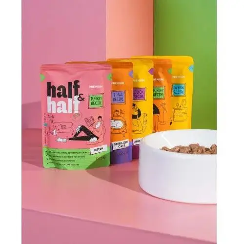 Корм влажный Half&Half для котят кусочки с индейкой в ​​желе в форме пауча 100 г - фото 5