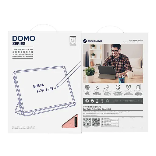 Чохол Dux Ducis Domo для планшетів Xiaomi Pad 7 / 7 PRO зі стилусом і підставкою рожевий - фото 2