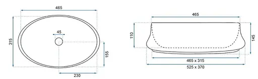 Умивальник Rea Angela накладний білий REA-U9634, Білий - фото 4