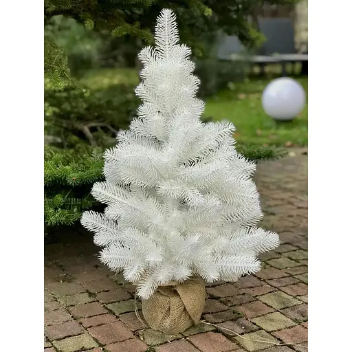 Елка Hvoya Premium литая в мешковине 70 см белая - фото 3