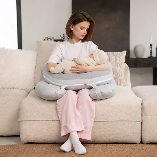 Подушка Sonex U-Body для беременных и отдыха П-образная антиаллергенная 135x68x25 серая (SO102577) - фото 22