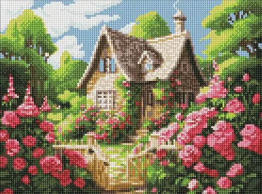 Набор с алмазной мозаикой Уютный домик Ideyka AMO8141, 30x40 см