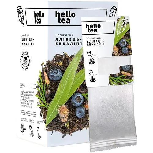 Чай трав'яний Hello Tea Ялівець и евкаліпт 20 шт - фото 1