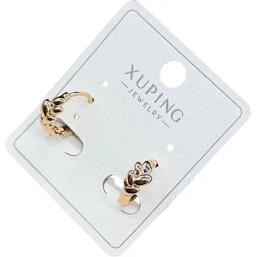 Сережки Xuping з ніжним рельєфним дизайном гіпоалергенне медичне золото - фото 1