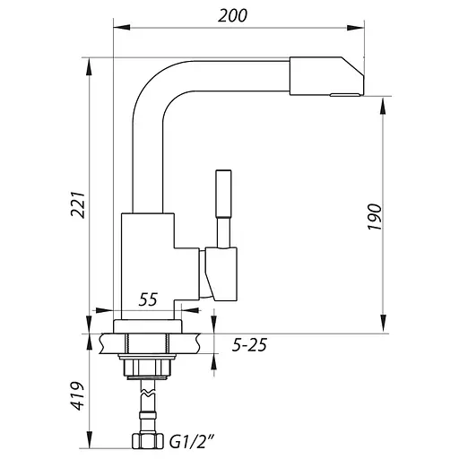 Змішувач для умивальника Zerix LR71198-4 LL1467 Нержавіюча сталь - фото 2