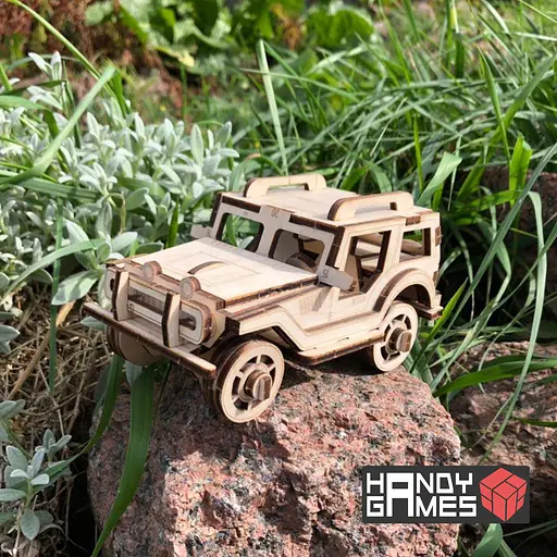 Дерев'яний конструктор Джип 45 деталей - фото 2