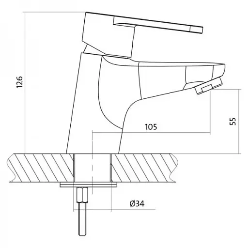 Змішувач для умивальника Cersanit Cari S951-219 одноважільний Хром 30412 - фото 3