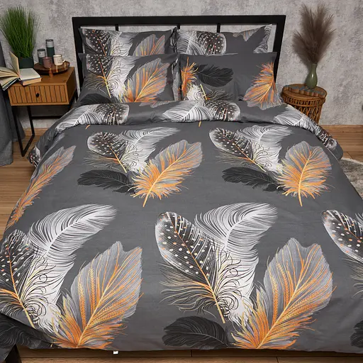 Комплект постільної білизни Moon&Star Бязь Gold Люкс Mystic Feathers King Size 220x240 наволочки 2х50х70 - фото 2
