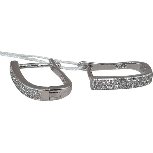 Срібні сережки TOP Silver з фіанітами. 520387Б