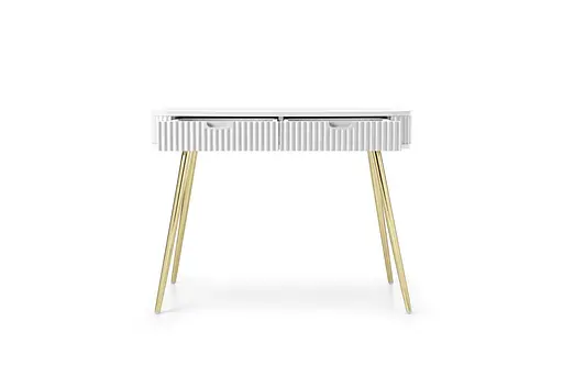 Стіл туалетний Perfect Home Зова / Zova з 2 шухлядами та золотими ніжками T103 Білий (PFH-091299) - фото 2